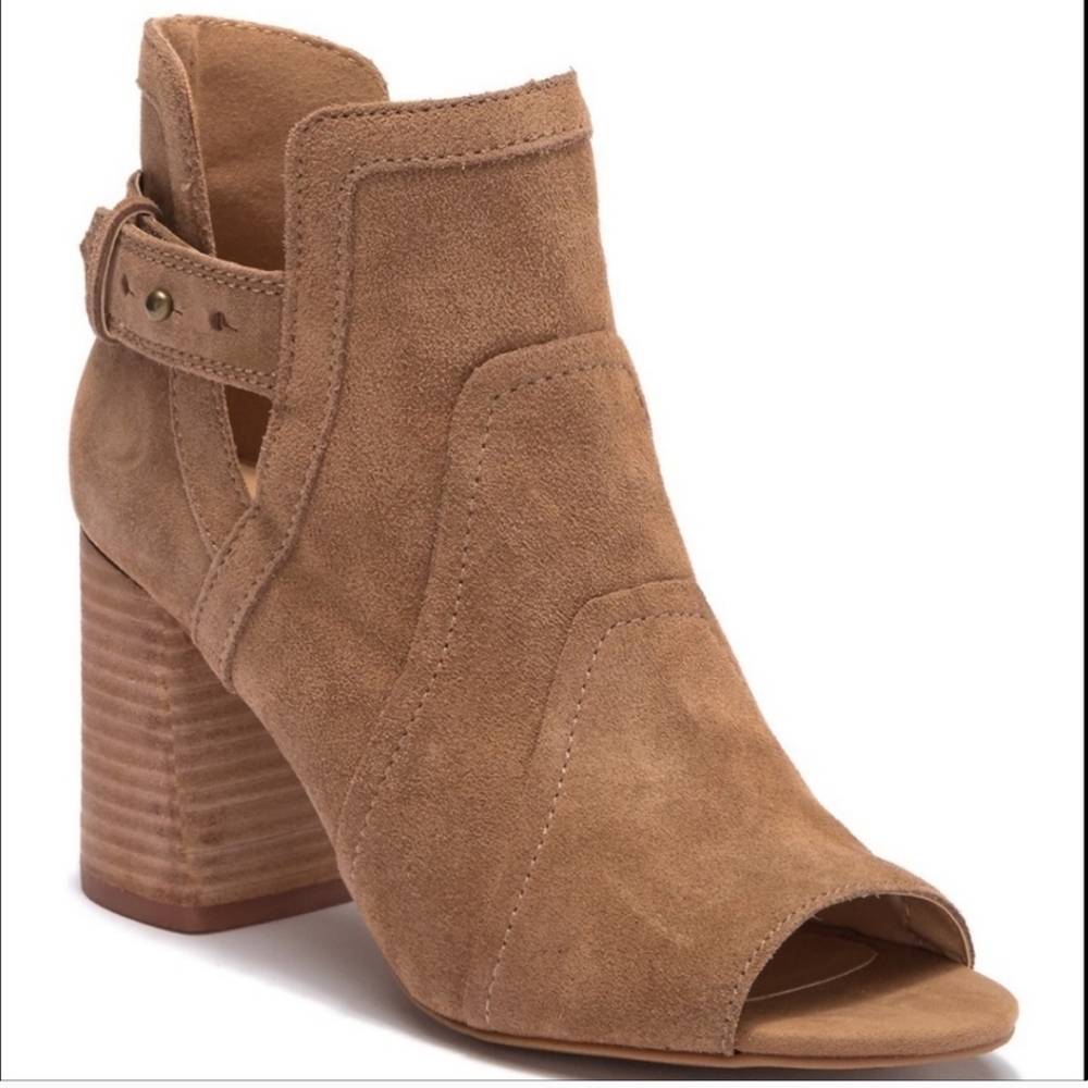 Joe's Jeans Cassia Suede Tan Block Heel Booties 9.5 - Picture 3 of 12